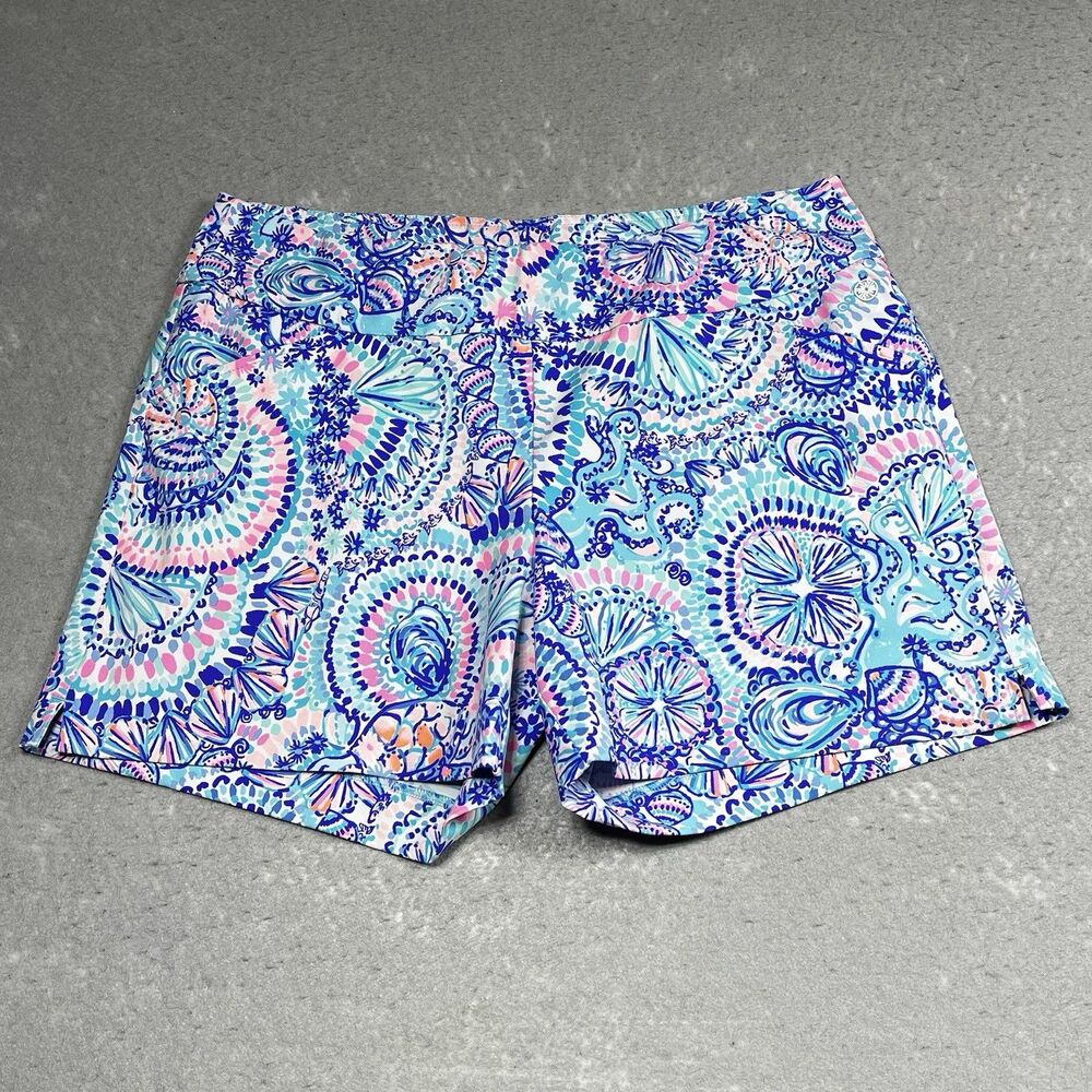 Lilly Pulitzer Blue Pink Mint Paisley Print Women’s Shorts